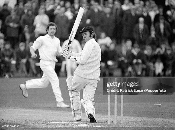 Keith Fletcher of Essex is bowled by Lawrence Williams of Glamorgan during the John Player League match between Essex and Glamorgan at the County...