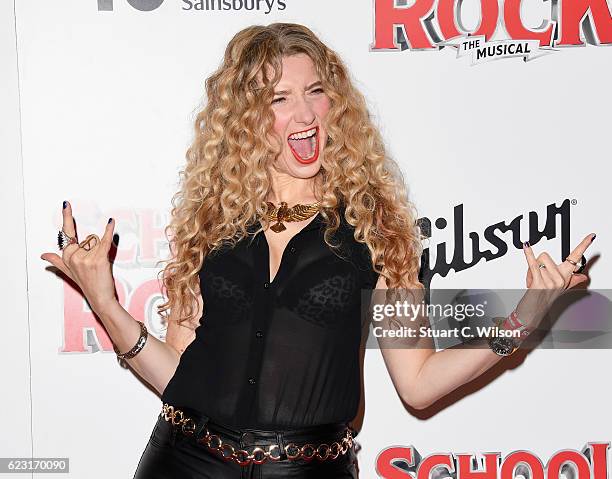 Melanie Masson attends the opening night of 'School Of Rock The Musical' at the New London Theatre, Drury Lane on November 14, 2016 in London,...