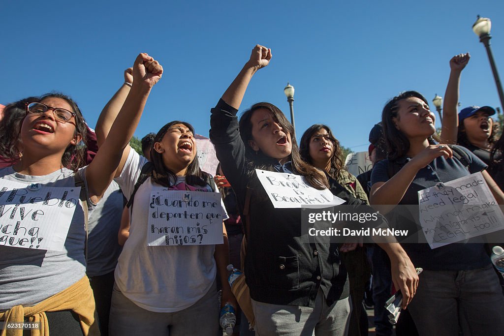Los Angeles Area Students Organize Large Anti-Trump Protest