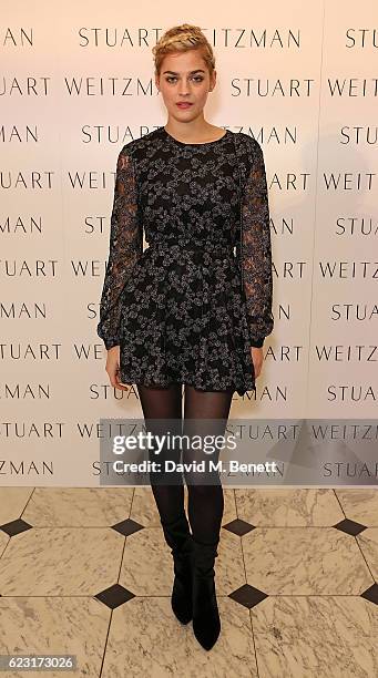 Amber Anderson attends Stuart Weitzman's private VIP dinner at Royal Academy of Arts to celebrate opening of it's London flagship boutique on...