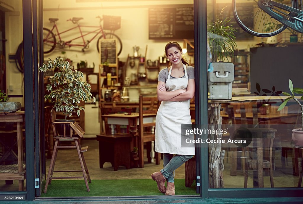 Running her coffee shop on good old rustic charm