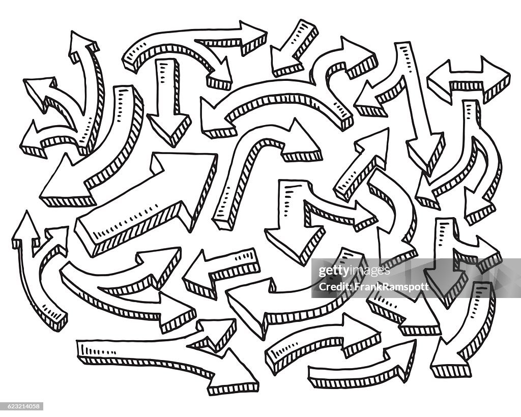 Set Of Arrows Drawing