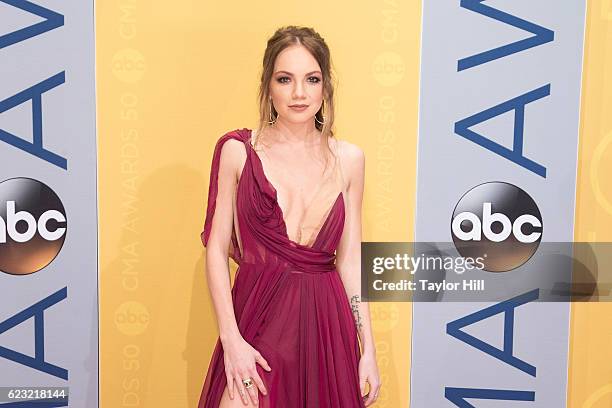 Singer Danielle Bradbery attends the 50th annual CMA Awards at the Bridgestone Arena on November 2, 2016 in Nashville, Tennessee.