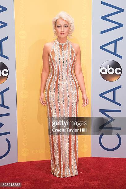 Singer Meghan Linsey attends the 50th annual CMA Awards at the Bridgestone Arena on November 2, 2016 in Nashville, Tennessee.