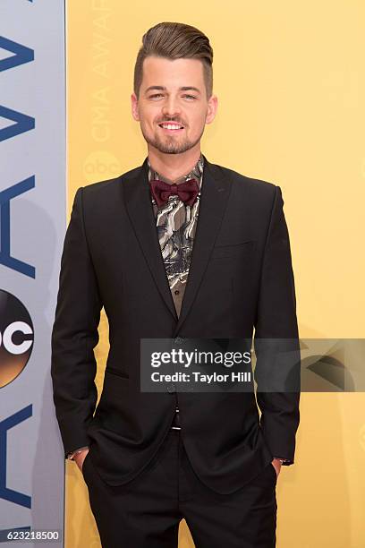 Singer-songwriter Chase Bryant attends the 50th annual CMA Awards at the Bridgestone Arena on November 2, 2016 in Nashville, Tennessee.