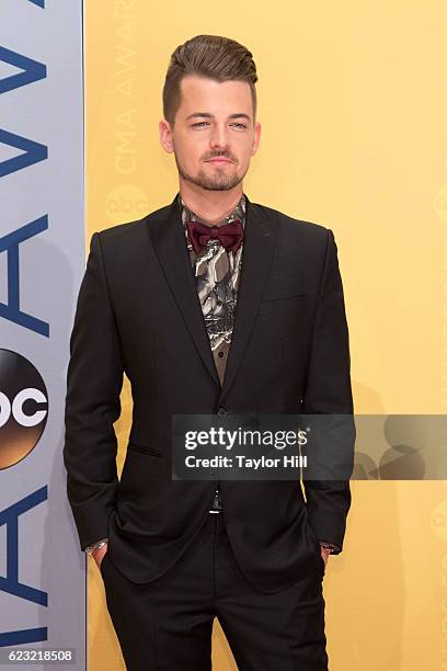 Singer-songwriter Chase Bryant attends the 50th annual CMA Awards at the Bridgestone Arena on November 2, 2016 in Nashville, Tennessee.