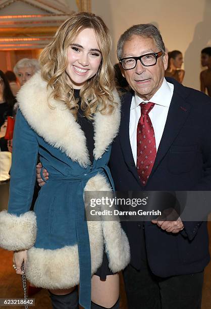 Suki Waterhouse and Stuart Weitzman attend a private dinner hosted by Stuart Weitzman and Gigi Hadid, to celebrate the opening of the Stuart Weitzman...