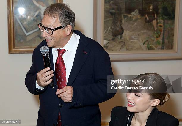 Stuart Weitzman and Gigi Hadid attend a private dinner hosted by Stuart Weitzman and Gigi Hadid, to celebrate the opening of the Stuart Weitzman...