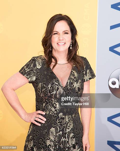 Singer-songwriter Lori McKenna attends the 50th annual CMA Awards at the Bridgestone Arena on November 2, 2016 in Nashville, Tennessee.