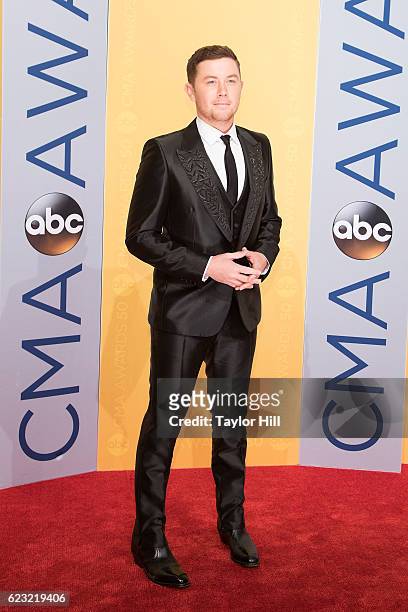 Singer Scotty McCreery attends the 50th annual CMA Awards at the Bridgestone Arena on November 2, 2016 in Nashville, Tennessee.