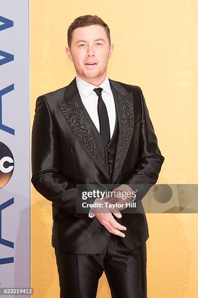 Singer Scotty McCreery attends the 50th annual CMA Awards at the Bridgestone Arena on November 2, 2016 in Nashville, Tennessee.