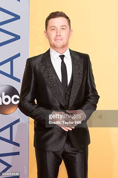 Singer Scotty McCreery attends the 50th annual CMA Awards at the Bridgestone Arena on November 2, 2016 in Nashville, Tennessee.
