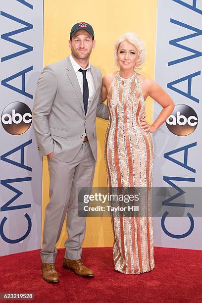 Soccer player Juan Pablo Galavis and singer Meghan Linsey attend the 50th annual CMA Awards at the Bridgestone Arena on November 2, 2016 in...