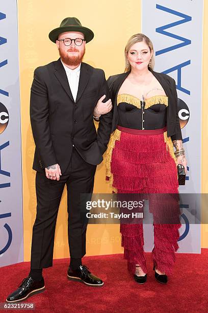 Andrew Fergie Ferguson and singer-songwriter Elle King attend the 50th annual CMA Awards at the Bridgestone Arena on November 2, 2016 in Nashville,...