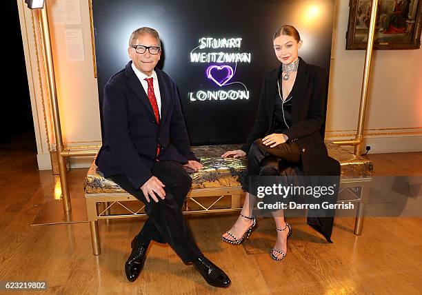 Stuart Weitzman and Gigi Hadid attend a private dinner hosted by Stuart Weitzman and Gigi Hadid, to celebrate the opening of the Stuart Weitzman...