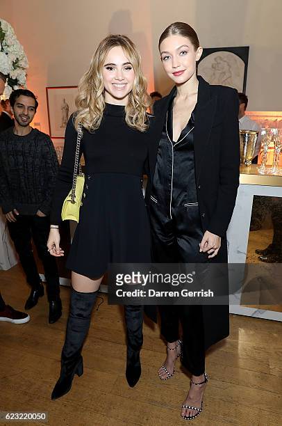 Suki Waterhouse and Gigi Hadid attend a private dinner hosted by Stuart Weitzman and Gigi Hadid, to celebrate the opening of the Stuart Weitzman...