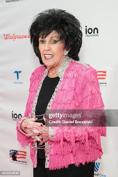 Wanda Jackson poses backstage at the "America Salutes You" Concert Honoring Military, Veterans, And Their Families at Rosemont Theatre on November...