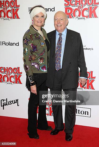 Emma Joy Kitchener and Julian Fellowes attend the opening night of 'School Of Rock The Musical' at The New London Theatre, Drury Lane on November 14,...