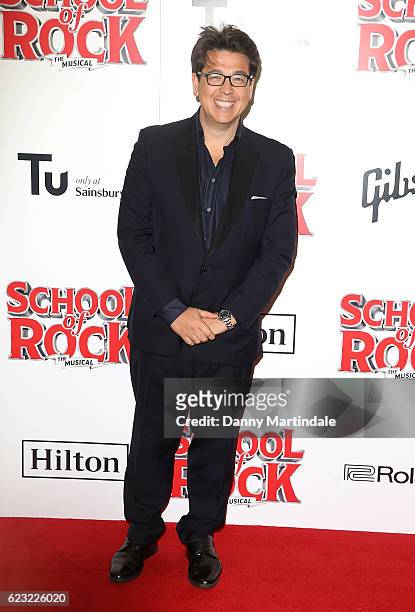 Michael McIntyre attends the opening night of 'School Of Rock The Musical' at The New London Theatre, Drury Lane on November 14, 2016 in London,...