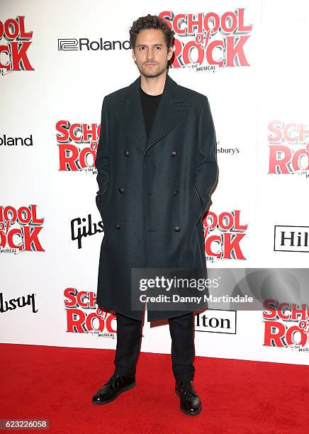 Ben Aldridge attends the opening night of 'School Of Rock The Musical' at The New London Theatre, Drury Lane on November 14, 2016 in London, England.