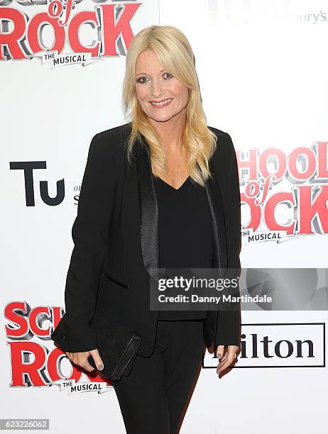 Gabby Logan attends the opening night of 'School Of Rock The Musical' at The New London Theatre, Drury Lane on November 14, 2016 in London, England.