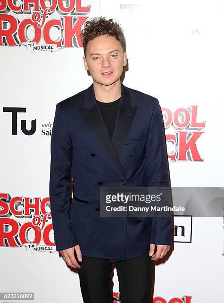 Conor Maynard attends the opening night of 'School Of Rock The Musical' at The New London Theatre, Drury Lane on November 14, 2016 in London, England.