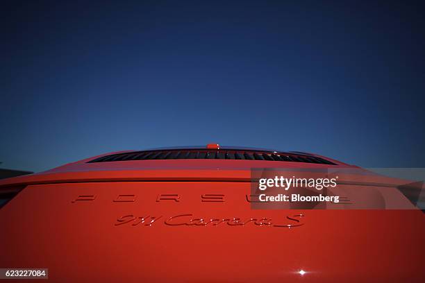 Porsche AG vehicle is seen at the Porsche Experience Center in Carson, California, U.S., on Monday, Nov. 14, 2016. Porsche Cars North America Inc....