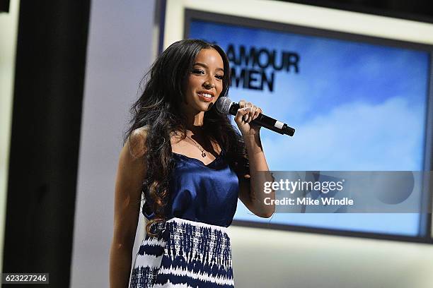 Singer-Songwriter Tinashe performs onstage at Glamour Women Of The Year 2016 LIVE Summit at NeueHouse Hollywood on November 14, 2016 in Los Angeles,...
