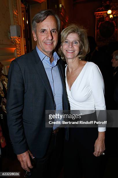 Journalist Bernard de la Villardiere with hhis wife Anne de la Villardiere attend the 24th "Gala de l'Espoir" at Theatre du Chatelet on November 14,...