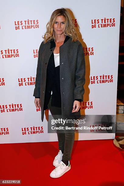 Host Sarah Lelouch attends "Les Tetes de l''Emploi" Paris Premiere at Cinema Gaumont Opera Capucines on November 14, 2016 in Paris, France.