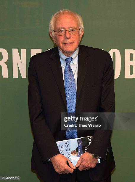 Bernie Sanders Signs Copies Of "Our Revolution: A Future To Believe In" at Barnes & Noble, 5th Avenue on November 14, 2016 in New York City.