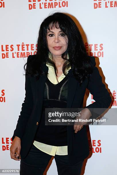 Director Yamina Benguigui attends "Les Tetes de l''Emploi" Paris Premiere at Cinema Gaumont Opera Capucines on November 14, 2016 in Paris, France.