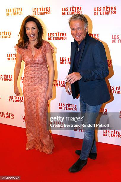 Actors of the movie, Elsa Zylberstein and Franck Dubosc attend "Les Tetes de l''Emploi" Paris Premiere at Cinema Gaumont Opera Capucines on November...