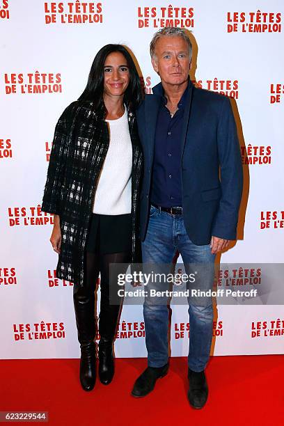 Actor of the movie, Franck Dubosc and his wife Daniele attend "Les Tetes de l''Emploi" Paris Premiere at Cinema Gaumont Opera Capucines on November...