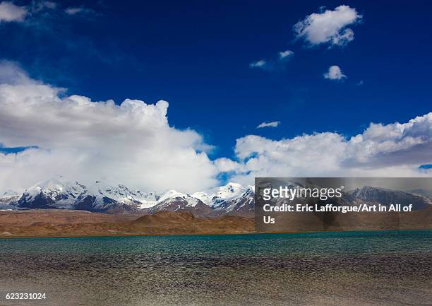 Mountain scenery at kara kul lake on the karakoram highway, Xinjiang Uyghur Autonomous Region, China on September 21, 2012 in Karakul Lake, China.