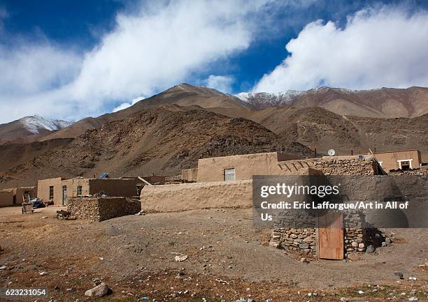 Kyrgyz stone village, Tashkurgan, Xinjiang Uyghur Autonomous Region, China on September 21, 2012 in Karakul Lake, China.