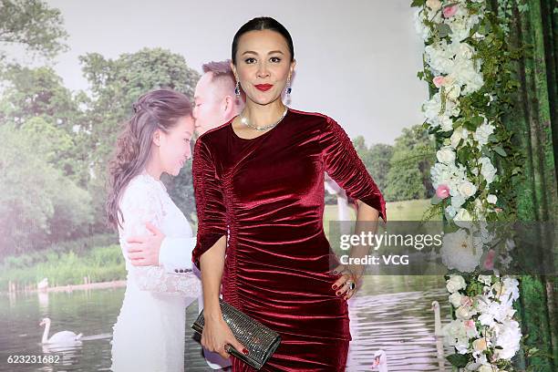 Actress Carina Lau attends a wedding ceremony on November 14, 2016 in Hong Kong, China.