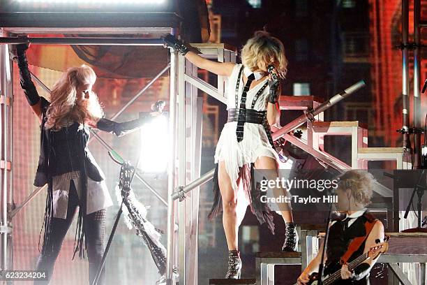 Carrie Underwood performs onstage during the 50th annual CMA Awards at the Bridgestone Arena on November 2, 2016 in Nashville, Tennessee.