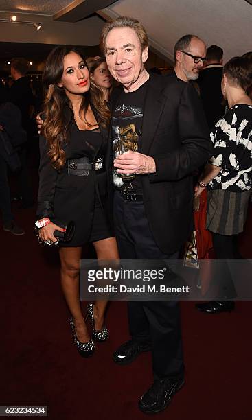 Preeya Kalidas and Sir Andrew Lloyd Webber attend the press night performance of "School Of Rock: The Musical" at The New London Theatre, Drury Lane,...