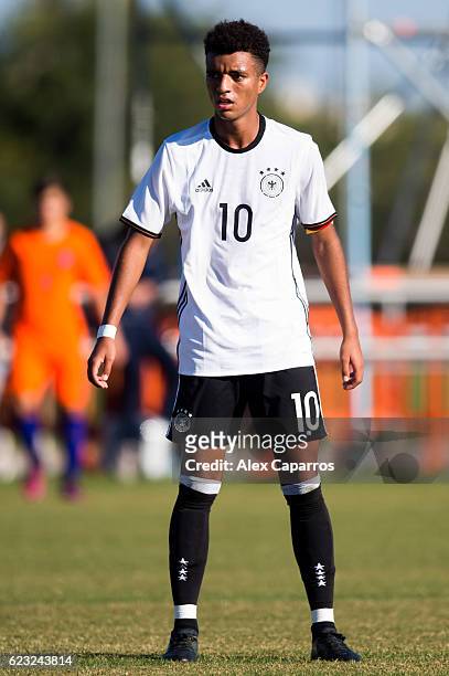 Timothy Tillman of Germany looks on during the U18 international friendly match between Netherlands and Germany on November 14, 2016 in Salou, Spain.