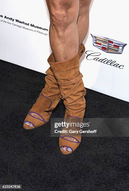 Donna D'Cruz, boot detail, attends "Letters To Andy Warhol" exhibition opening at Cadillac House on November 14, 2016 in New York City.