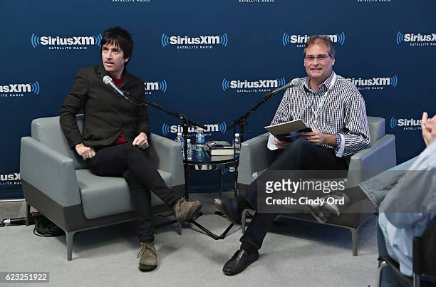Musician Johnny Marr is interviewed during SiriusXM's Town Hall hosted by Larry "The Duck" Dunn at the SiriusXM Studios on November 14, 2016 in New...