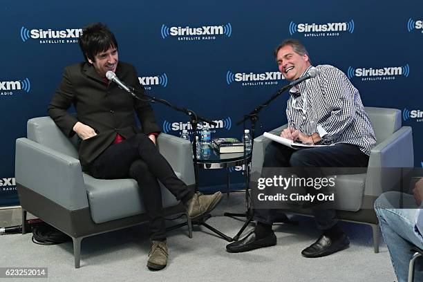 Musician Johnny Marr is interviewed during SiriusXM's Town Hall hosted by Larry "The Duck" Dunn at the SiriusXM Studios on November 14, 2016 in New...