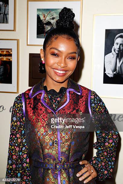 Actress Yara Shahidi poses in the green room at Glamour Women Of The Year 2016 at NeueHouse Hollywood on November 14, 2016 in Los Angeles, California.