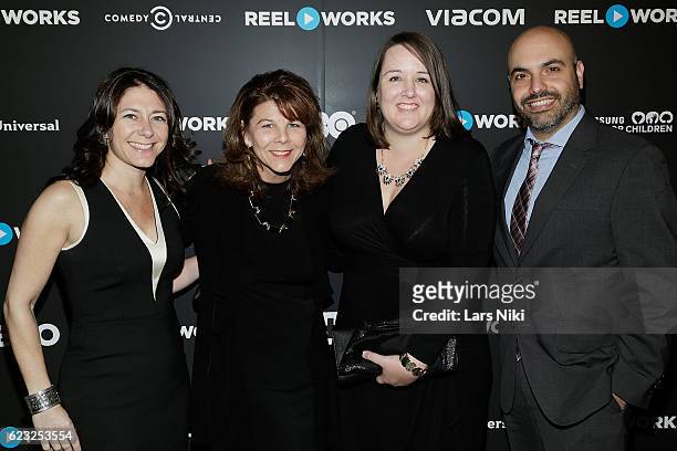 Leah Fischman, honoree Dr. Stacy L. Smith, Katherine Pieper and Marc Chouciti attend the Reel Works Benefit Gala 2016 at Capitale on November 14,...
