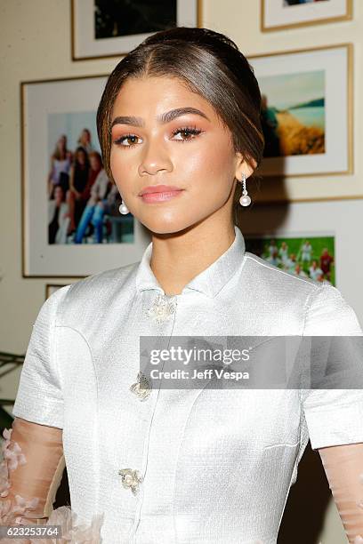 Honoree Zendaya poses in the green room at Glamour Women Of The Year 2016 at NeueHouse Hollywood on November 14, 2016 in Los Angeles, California.