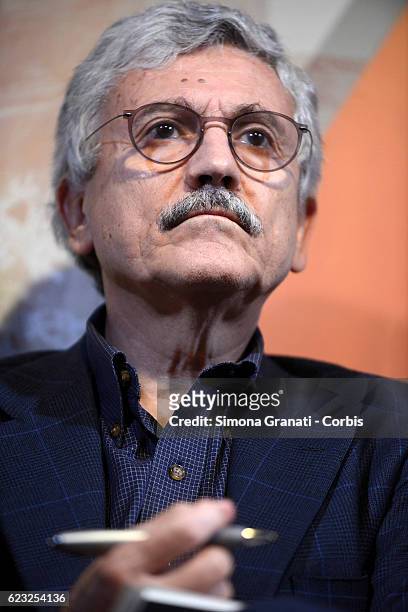 Massimo D'Alema participates in an event organized by the association Alternative on November 12, 2016 in Rome, Italy.