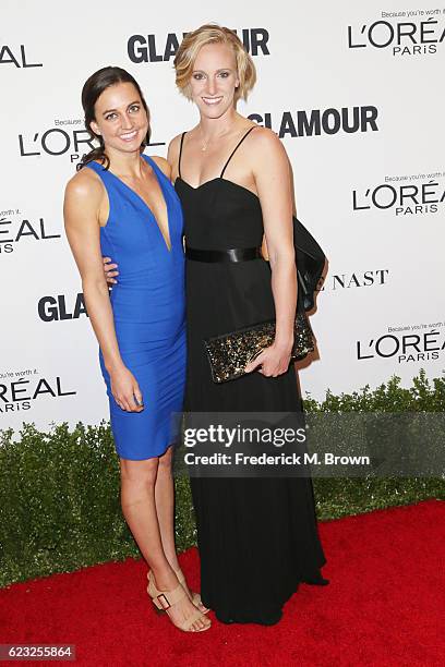 Olympic swimmers Rebecca Soni and Dana Vollmer attend Glamour Women Of The Year 2016 at NeueHouse Hollywood on November 14, 2016 in Los Angeles,...