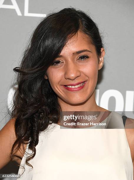 Entrepreneur Yasmine El Baggari poses in the green room at Glamour Women Of The Year 2016 at NeueHouse Hollywood on November 14, 2016 in Los Angeles,...