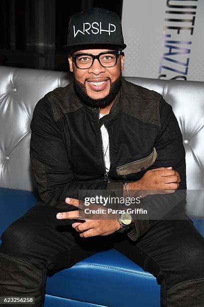 Recording artist James Fortune attends Tasha Cobbs Presents A Benefit Concert For Haiti at Suite Lounge on November 14, 2016 in Atlanta, Georgia.